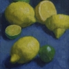 Lemons and Limes on Blue