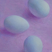 Eggs and violet cloth tempera